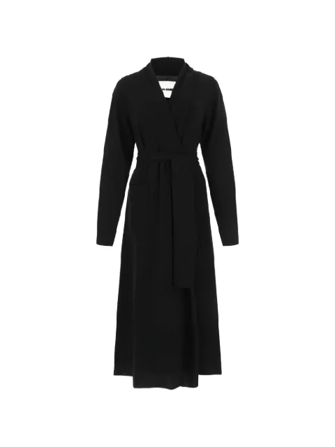 Jil Sander belted v-neck cashmere coat Black J40GP0039J13204