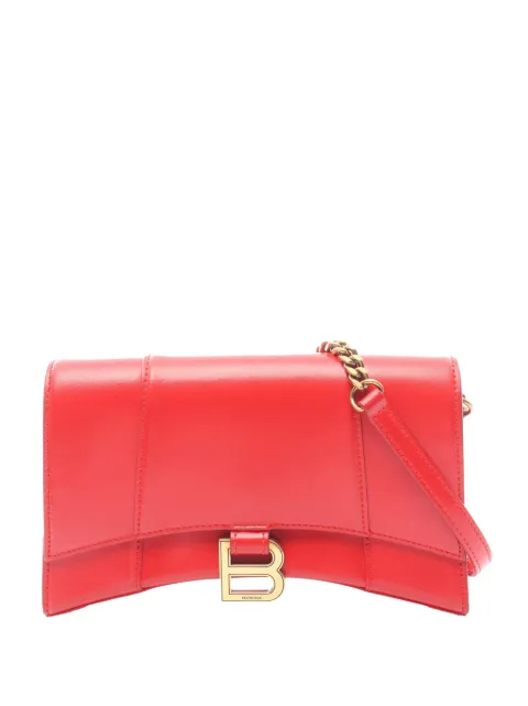 Balenciaga Pre-Owned 2010-2026 Calfskin Hourglass Wallet On Chain crossbody bag Red P5QFRV72DU5Y1C7W