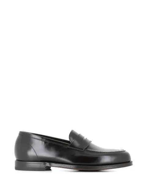 Green George polished penny leather loafers Brown 21112762