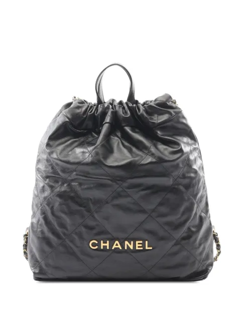CHANEL Pre-Owned 2021-2026 Quilted Calfskin 22 backpack Black FGQZF85HRAN5XXBK