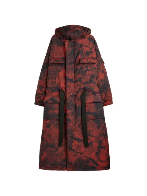 Y-3 AOP hooded coat Red KE0098