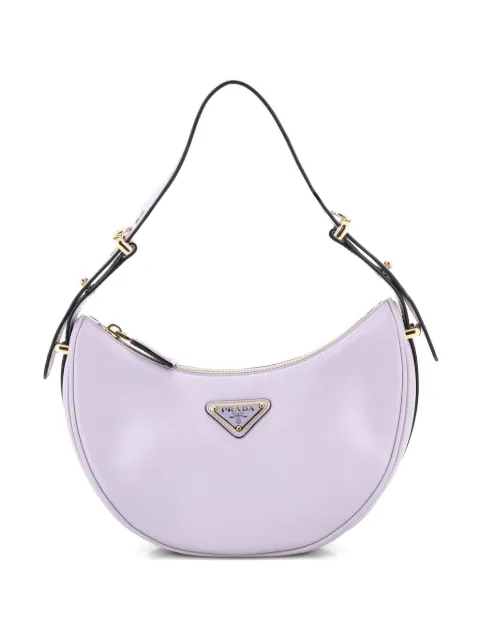 Prada Pre-Owned Arque Half Moon Leather Small hobo bag Purple OLXC6KDC33UOV0Z5