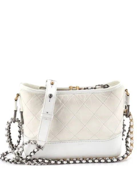 CHANEL Pre-Owned Gabrielle Quilted Aged Calfskin Small hobo bag White O92AHUOJ53OFD63S