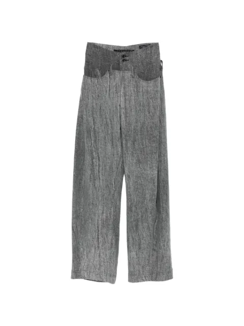 YEHUAFAN belt-loop pocket trousers Grey 1046