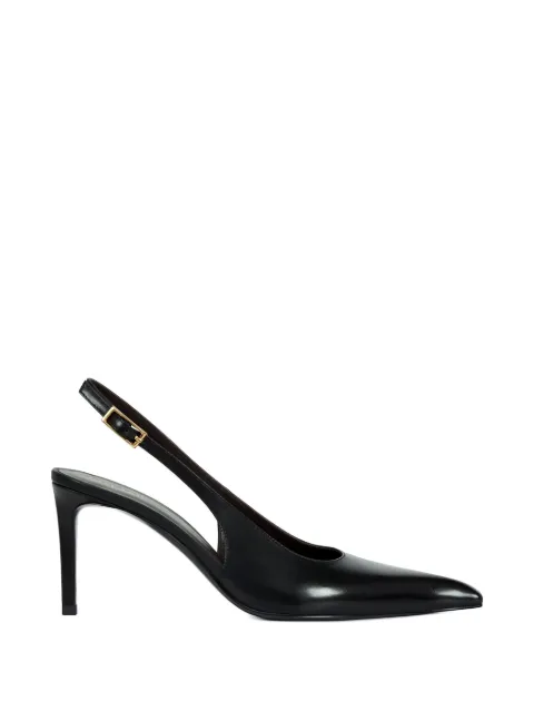 POTAMY pointed buckle leather pumps Black PP01552CN01BLACK26S