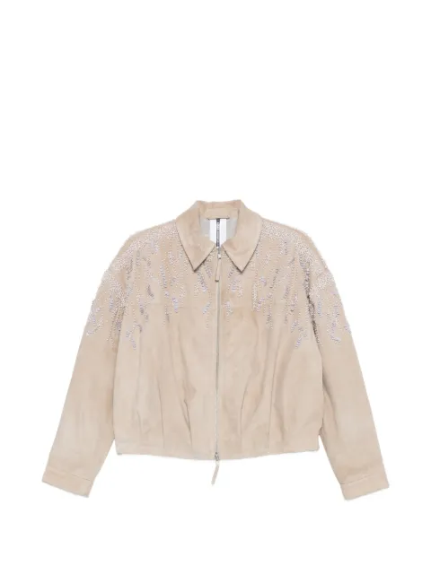 Sword embellished bomber jacket Neutrals 8201SEASUE