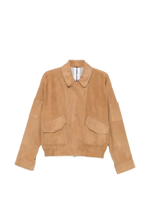Sword patch pocket bomber jacket Brown 8202