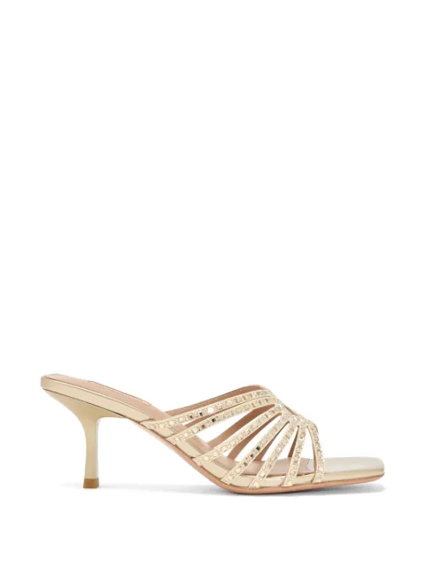 NICOLI rhinestone-strap heeled mules Gold EIRDIS