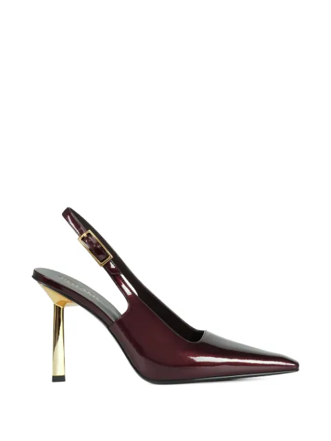 POTAMY pointed buckle leather pumps Red PP00874CN03BRANDY26S