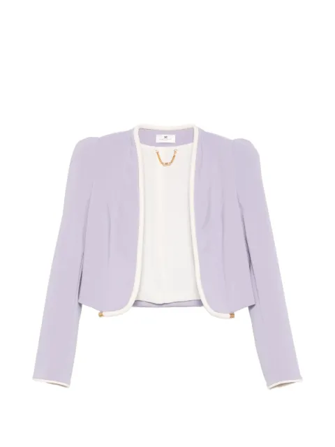 Elisabetta Franchi Jacket in lightweight crêpe fabric with 3D piping Purple GI21461E2