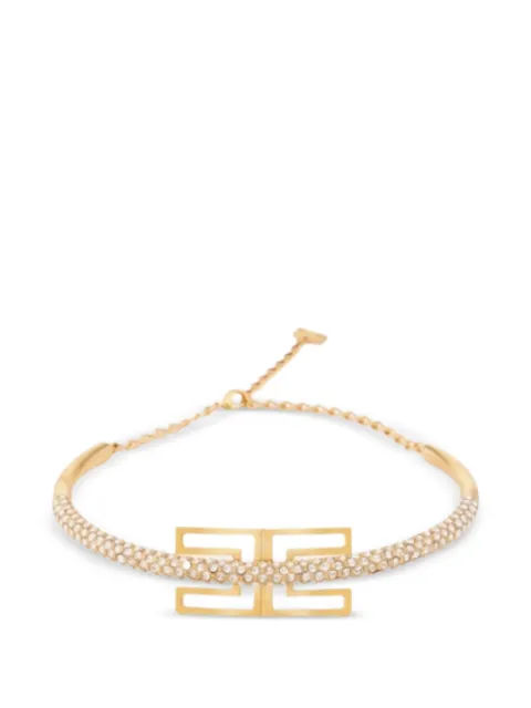 Elisabetta Franchi necklace with logo and rhinestones Gold CO53B62E2