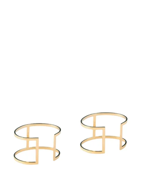 Elisabetta Franchi Golden metal bracelet (set of two) Gold BC62K62E2
