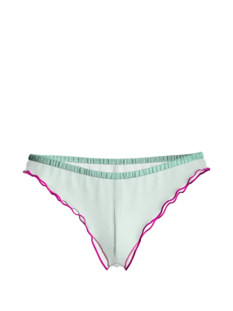 Maison Close Panorama ruffled tanga Green 564465