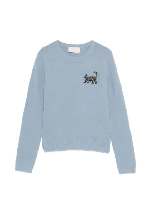 I BLUES Luciana embellished crew-neck sweater Blue 2527366131