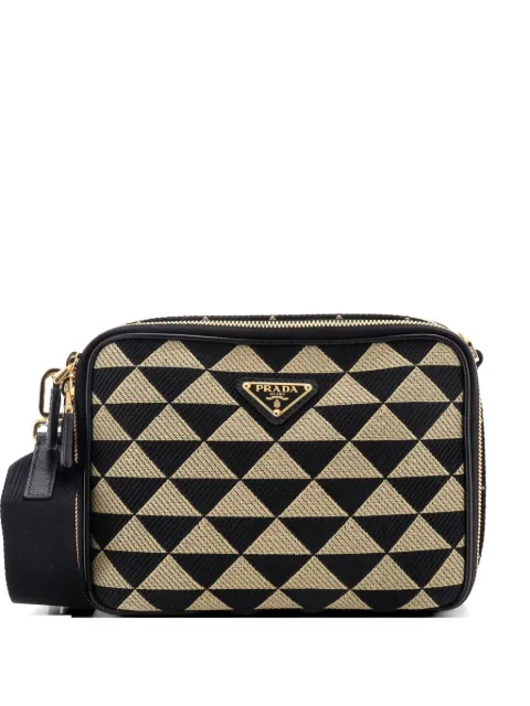 Prada Pre-Owned Symbole Zip Around Shoulder Bag Jacquard crossbody bag Black 9FJ42OJ4PWM1C5BD