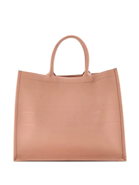 Christian Dior Pre-Owned Book Embossed Leather Large tote bag Neutrals FK8GSEBIMIYKCCIM