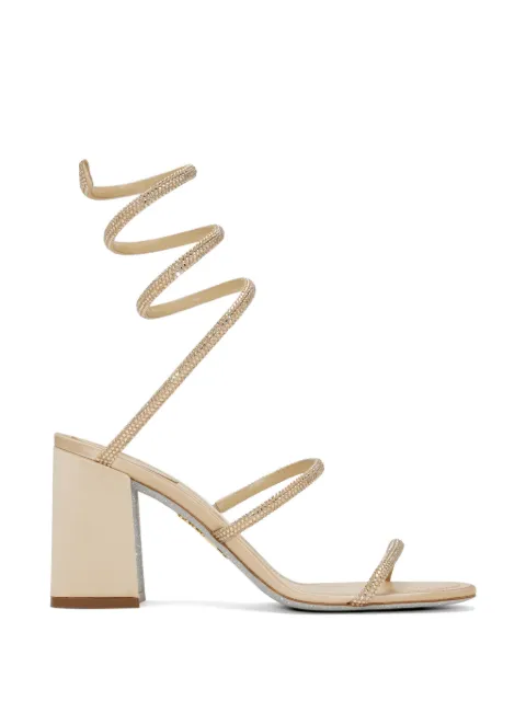 René Caovilla Cleo crystal-embellished spiral-strap sandals Neutrals C12703080R001V104