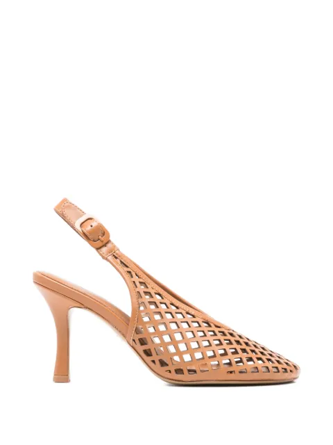 Lola Cruz Bruna cut-out slingback pumps Brown 007Z14BK