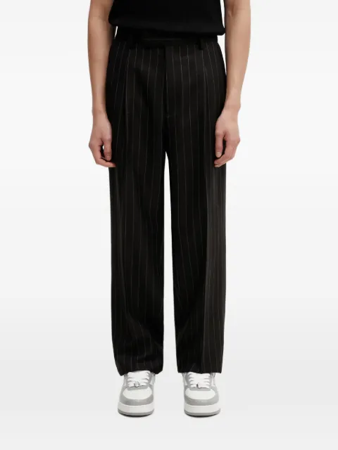WACKO MARIA pinstripe-pattern pleated trousers Black 25FWWMP