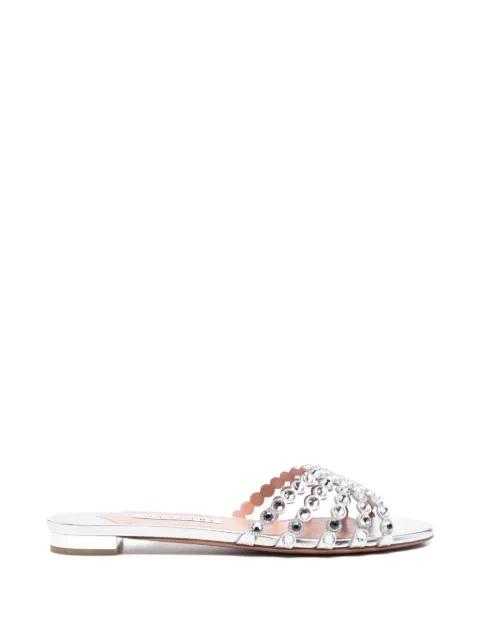 Aquazzura Tequila embellished sandals Silver TQLFLAS3NPLCCC