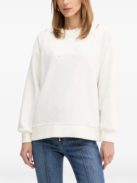 Elisabetta Franchi jersey sweatshirt with cut-outs Neutrals MD01261E2
