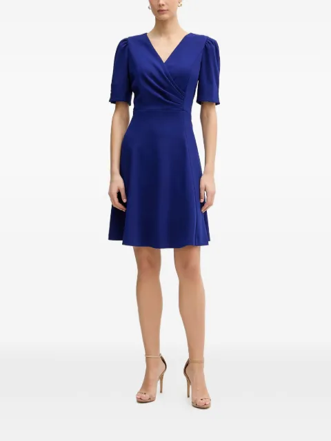 DKNY puff-sleeve V-neck mini dress Blue DD6A127A