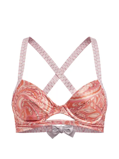 Del Maar Ruya paisley-print reversible bikini top Orange DMF296TOP