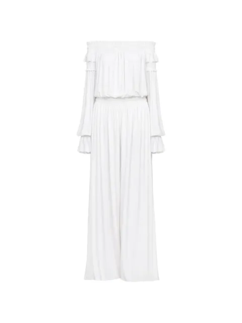 Norma Kamali ruffled peasant trousers White KK1267PLT97944