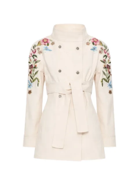Valentino Garavani embroidered denim jacket Neutrals BDC7Y09Y5