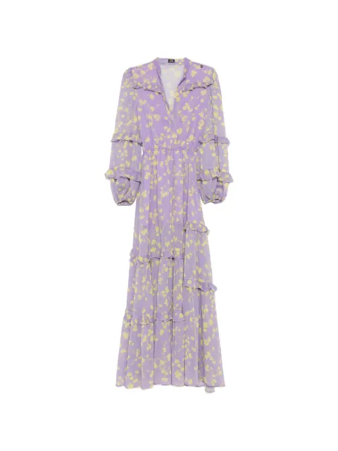 Catalina floral-print ruffled dress Purple S26CAT7440
