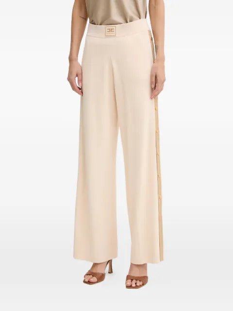 Elisabetta Franchi side-stripe logo-patch trousers Neutrals KP74S61E2