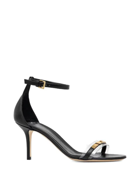 Elisabetta Franchi leather sandals with transparent insert Black SA56L61E2