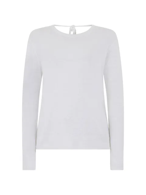 120% Lino tie-detail top White 33ALIW39F5000G474700