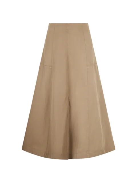 120% Lino panelled midi skirt Neutrals 33ALIW59BA000G305D00