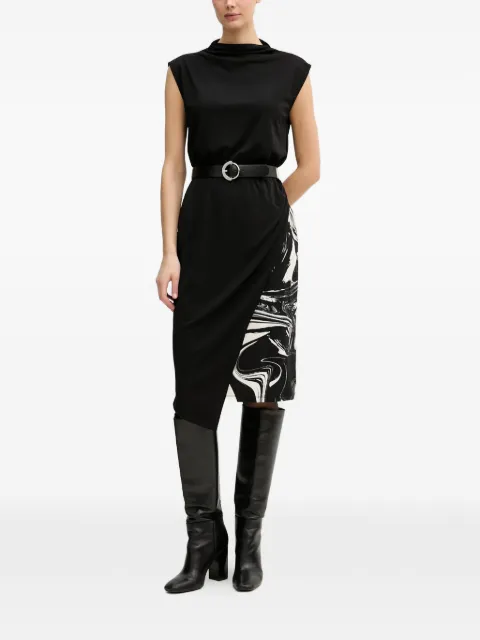 DKNY roll neck print dress Black DD5J2P42