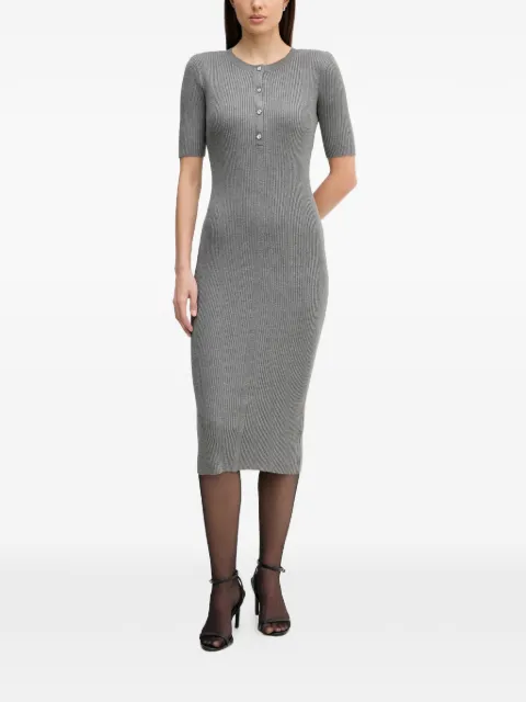 DKNY button ribbed dress Grey DJ6R0948