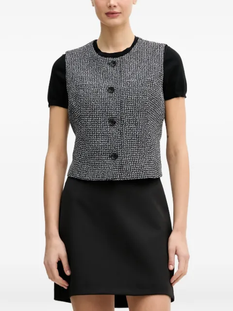 DKNY button tweed vest Black UK5TV354