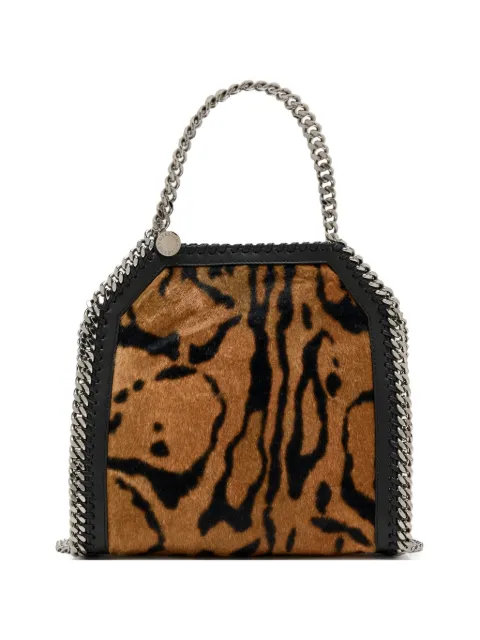 Stella McCartney mini Falabella tiger-print chain tote bag Brown 371223WP0653