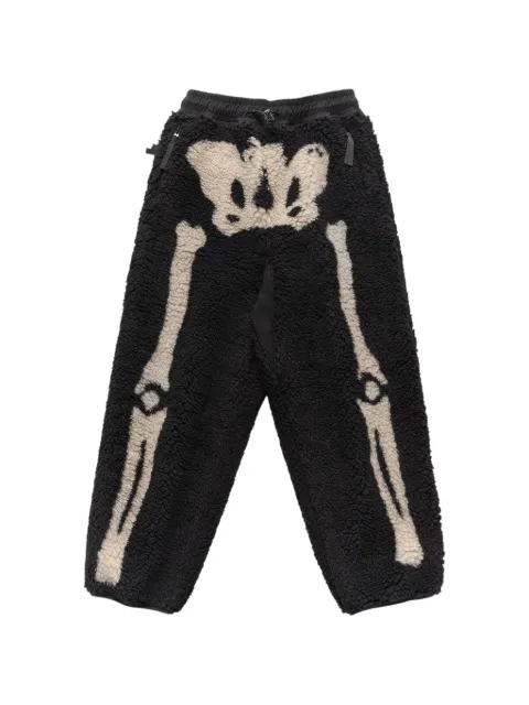 KAPITAL fleece-jacquard track pants Black K2412LP147