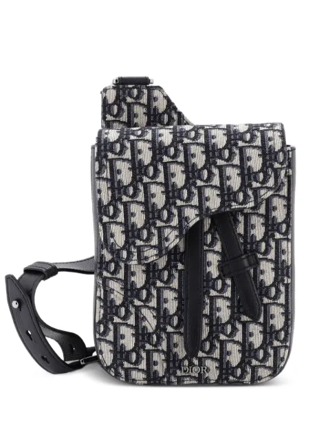 Christian Dior Pre-Owned Saddle Rectangular Pouch Oblique Canvas crossbody bag Blue 537EOW3LAQGNMTWJ