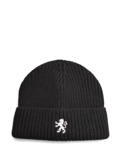 Cavendish ribbed logo beanie hat Black CV02