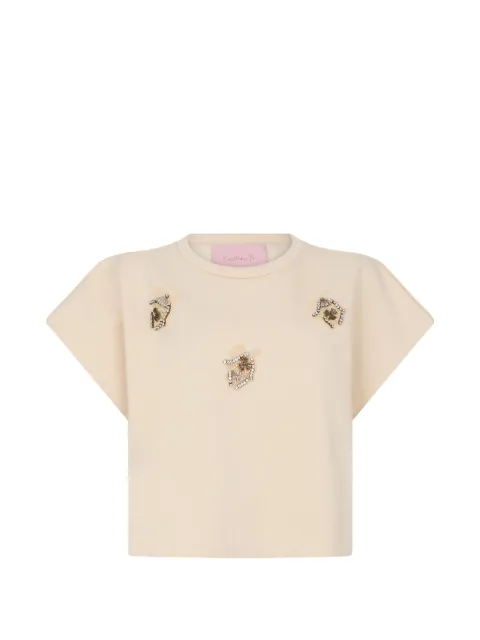 Kristina Ti crew-neck T-shirt Neutrals KFE037XTJ0041