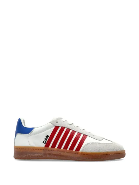 DSQUARED2 Boxer striped leather sneakers White SNW047518907438