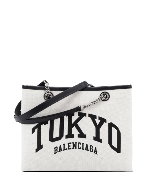 Balenciaga Pre-Owned Cities Duty Free Printed Canvas Medium tote bag Black J2M51ZO5WAE7Z0VI
