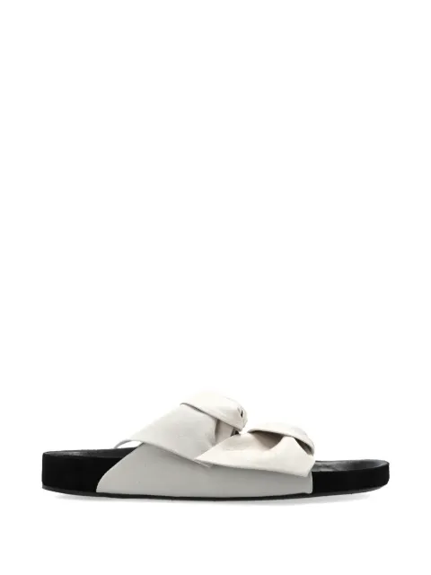 ISABEL MARANT Lennyo bow leather sandals White SD0277FAD1B06S