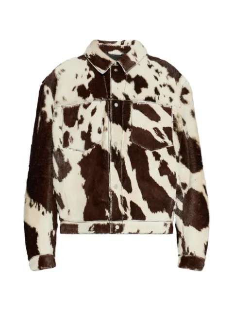 Represent patterned chest-pocket jacket Brown MLM100849