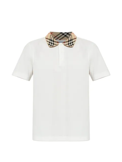 Burberry check-collar polo shirt White 8126966