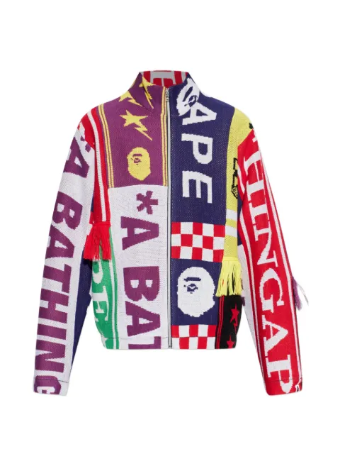 A BATHING APE® scarf-pattern track jacket White 001ZPM301315M