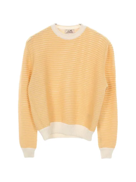 Hermès Pre-Owned 2010s striped knit sweater Yellow 1035270