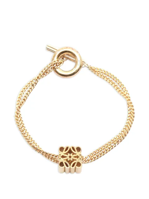 Loewe Pre-Owned 2020s anagram-detail bracelet Gold 1048032